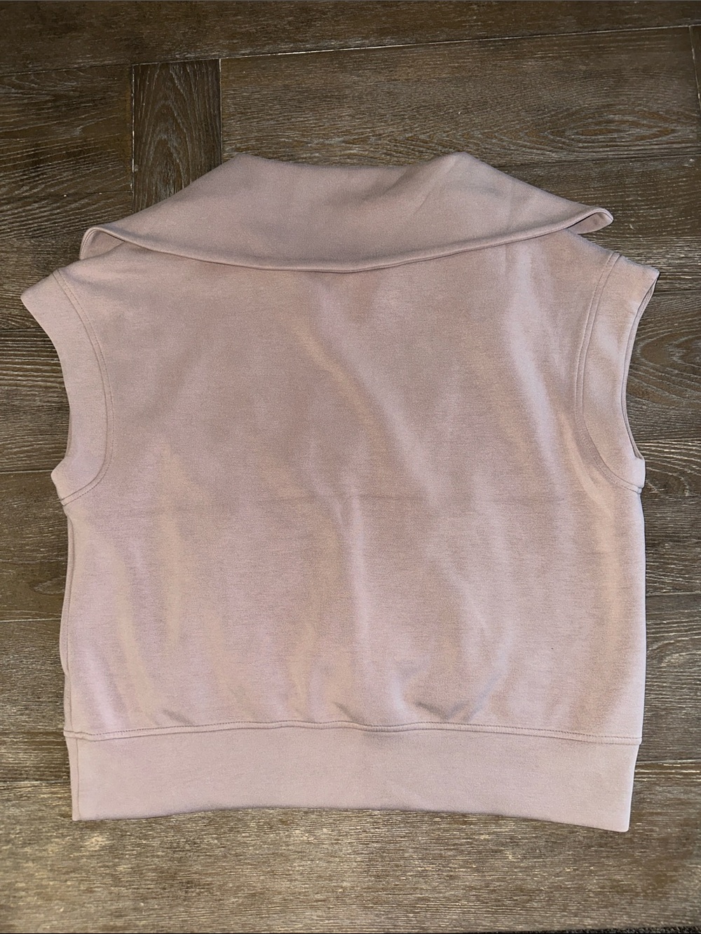 Rae Mode Sleeveless Half-Zip Hoodie in Taupe - Picture 3 of 3